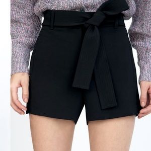 Wilfred tie-front shorts, black, size 6